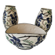 Poët-Laval Trio “Wisteria” – 2 vases no. 721 & boat planter no. 729