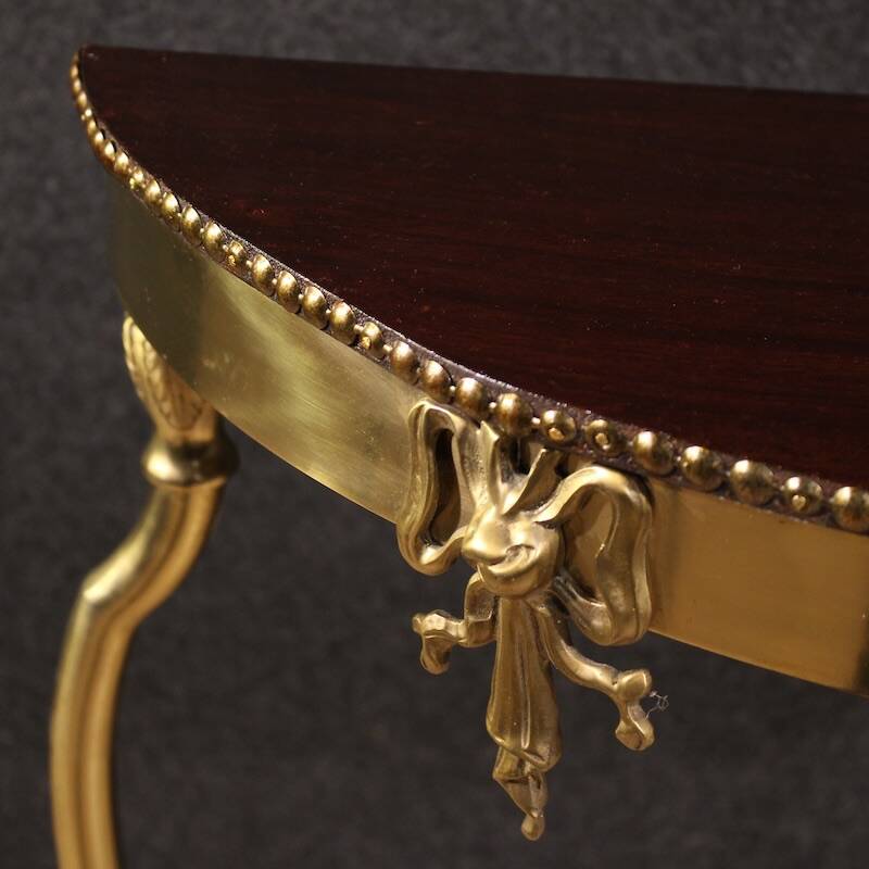 20th century Italian gilded brass console table