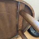 Vintage ceramic and wood oval coffee table