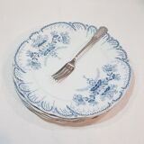 Lot n°6 of 4 flat plates in Earthenware of St Amand and Hamage model Regency, iron earth.