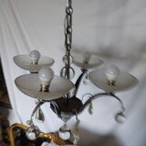 Old vintage chrome chandelier.