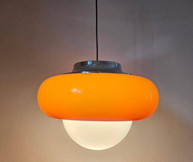 Large Rare Mid-Century Pendant by Meblo, Harvey Guzzini, AGE, Italy, 1970