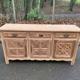 Brutalist art deco diamond point sideboard 198cm