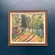 Original Swedish Oil on Panel - "Landscape with Fence" by Bajo - Signed - Vintage and Framed - 58 × 52 cm (22.8" × 20.5")
