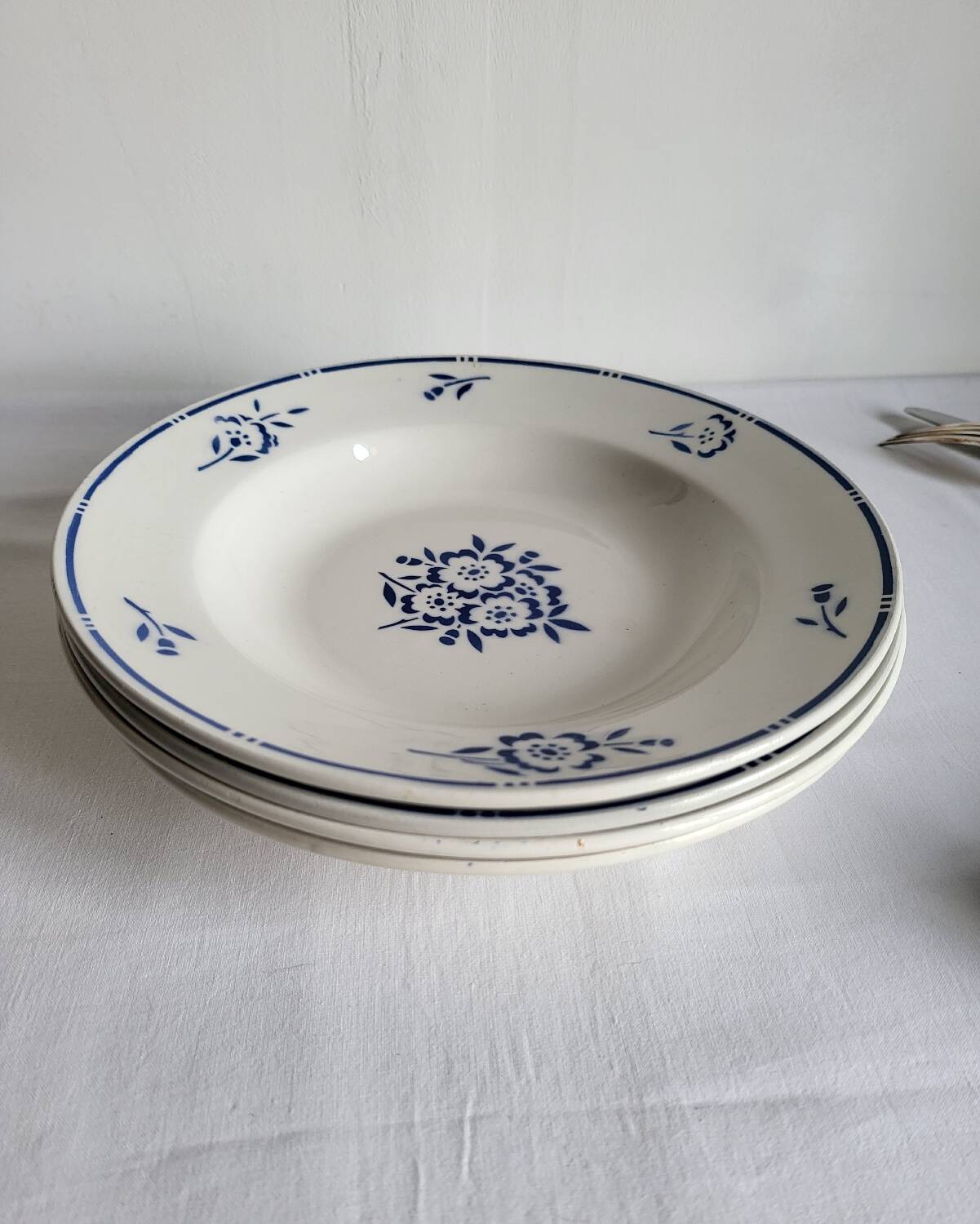 4 Deep Plates in earthenware Moulin des Loups & Hamage model Lucien