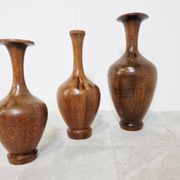 Vintage wooden vases by Maurice Bonami, set of 3, 1970s