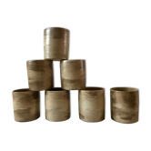 Set of 7 mugs in handmade sandstone 70s