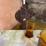 Duo of carved wooden chairs