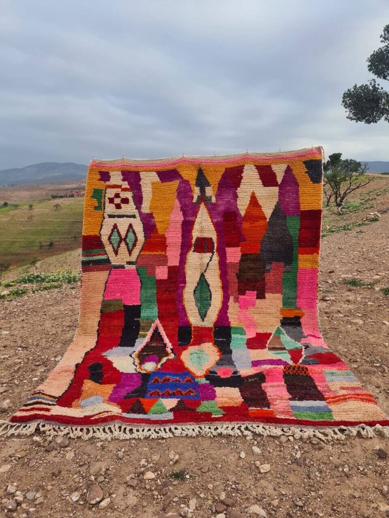 Handmade Berber wool BOUJAAD rug 300X200 cm