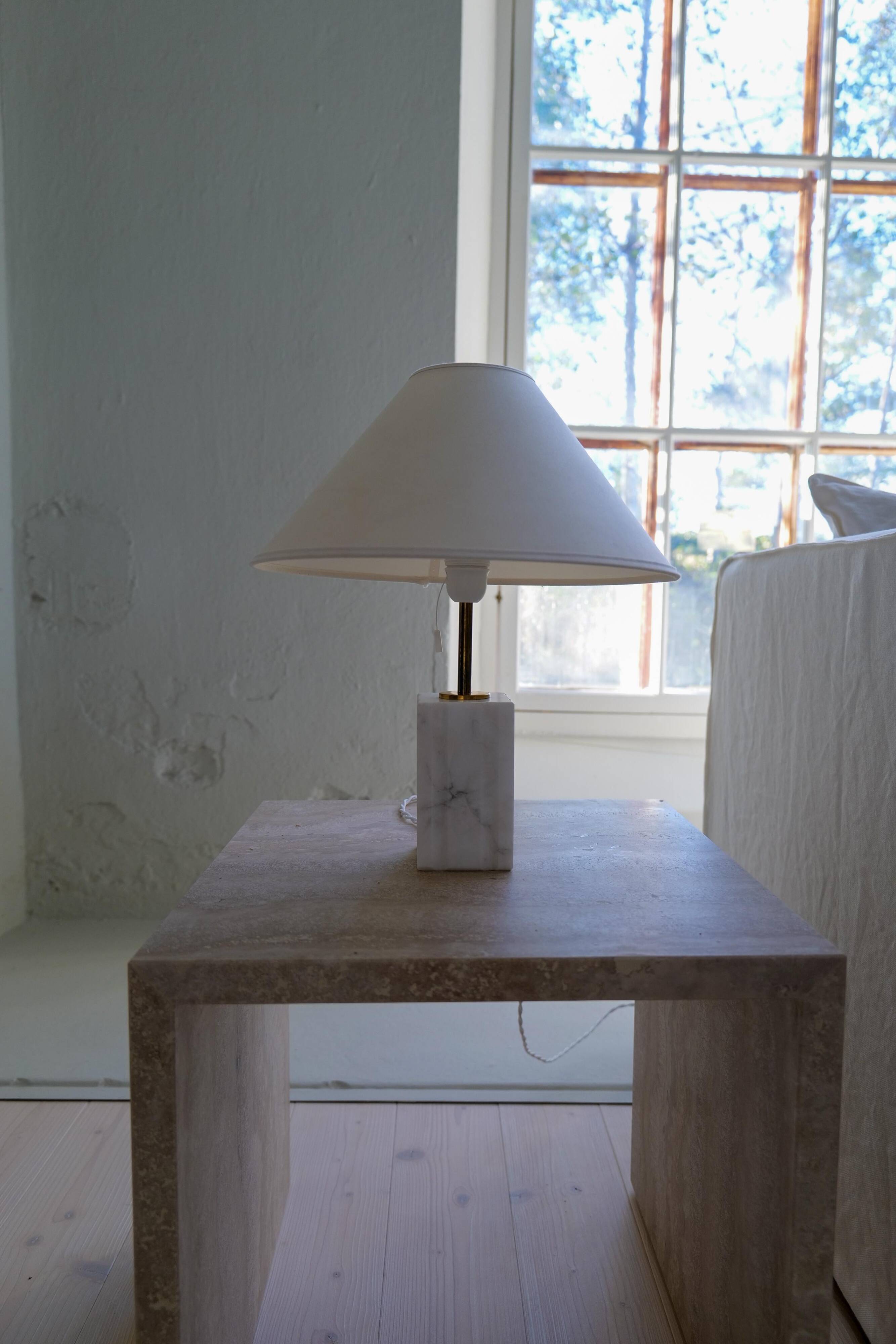 Mid-century solid marble table lamp Bergbom Sweden 1960s