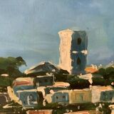 ERCAN Le Suquet Cannes on canvas frame