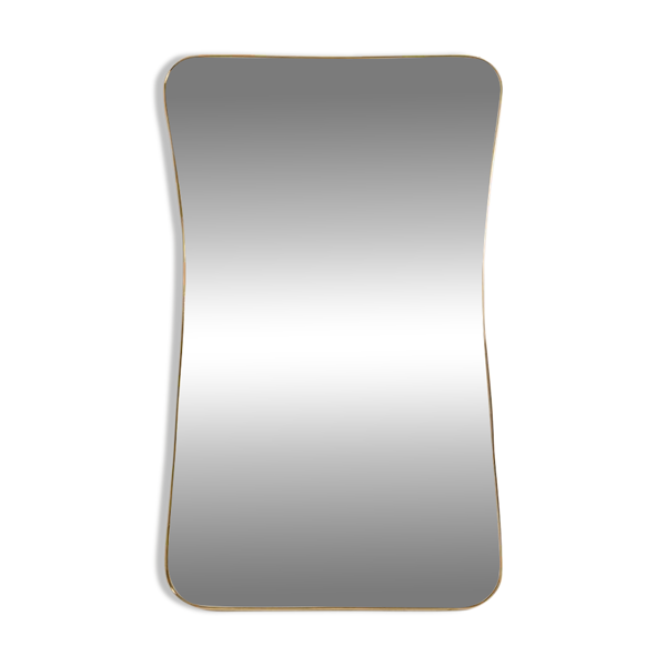 Miroir en laiton doré dans le style de Gio Ponti. Années 1980/90. — Beyit