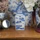 Rectangular Hue Blue Vase Vietnamese Landscape Decor 20th Century
