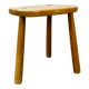 Tabouret tripode brutaliste en bois massif