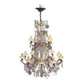 Lustre ancien en bronze XXL 15 bougies