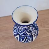Vintage amphora vase with two handles blue