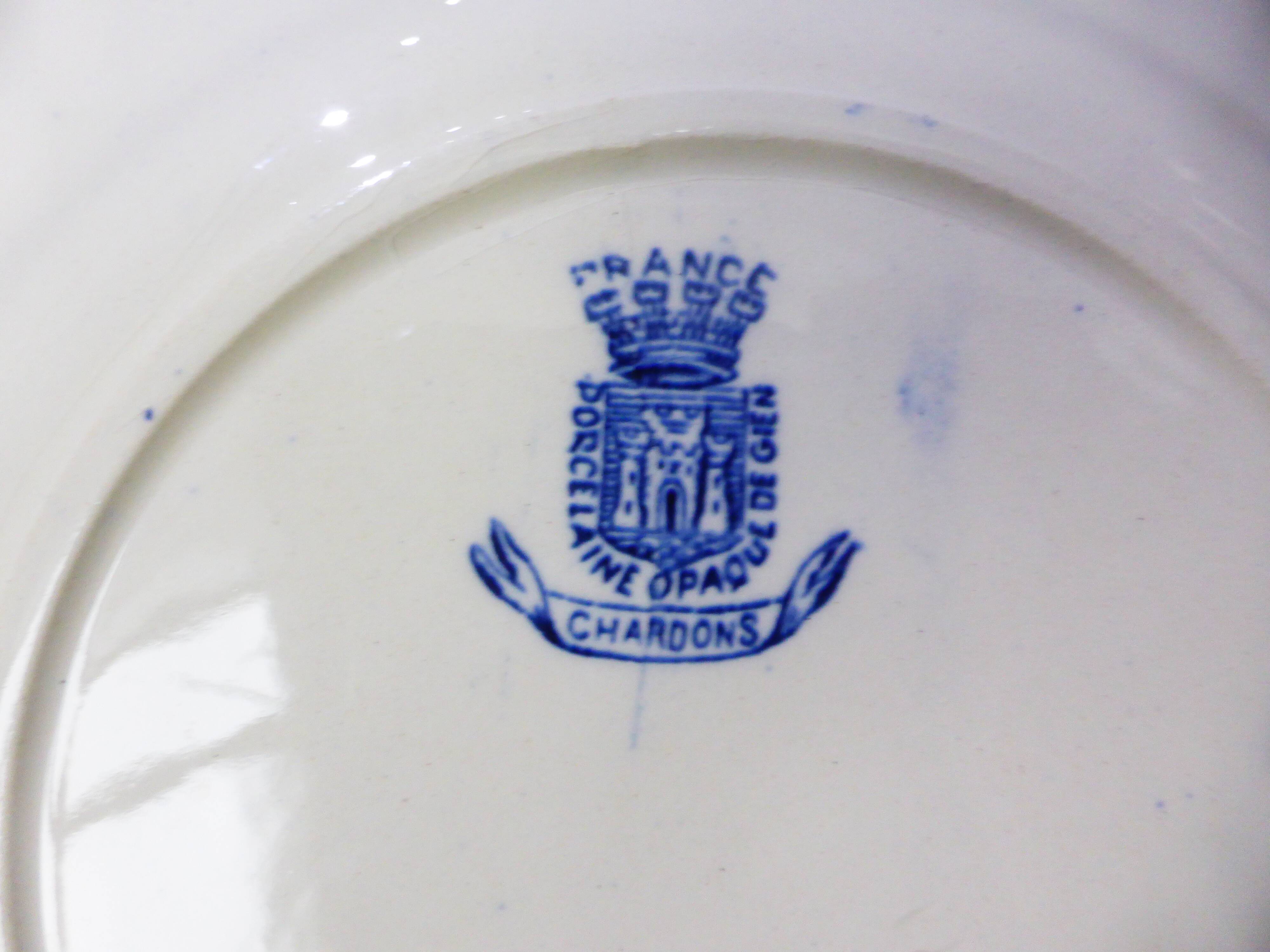 4 assiettes à dessert Gien Chardons (5)