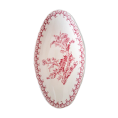 Ravier blanc et rouge Porcelaine de Gien "Chardon"