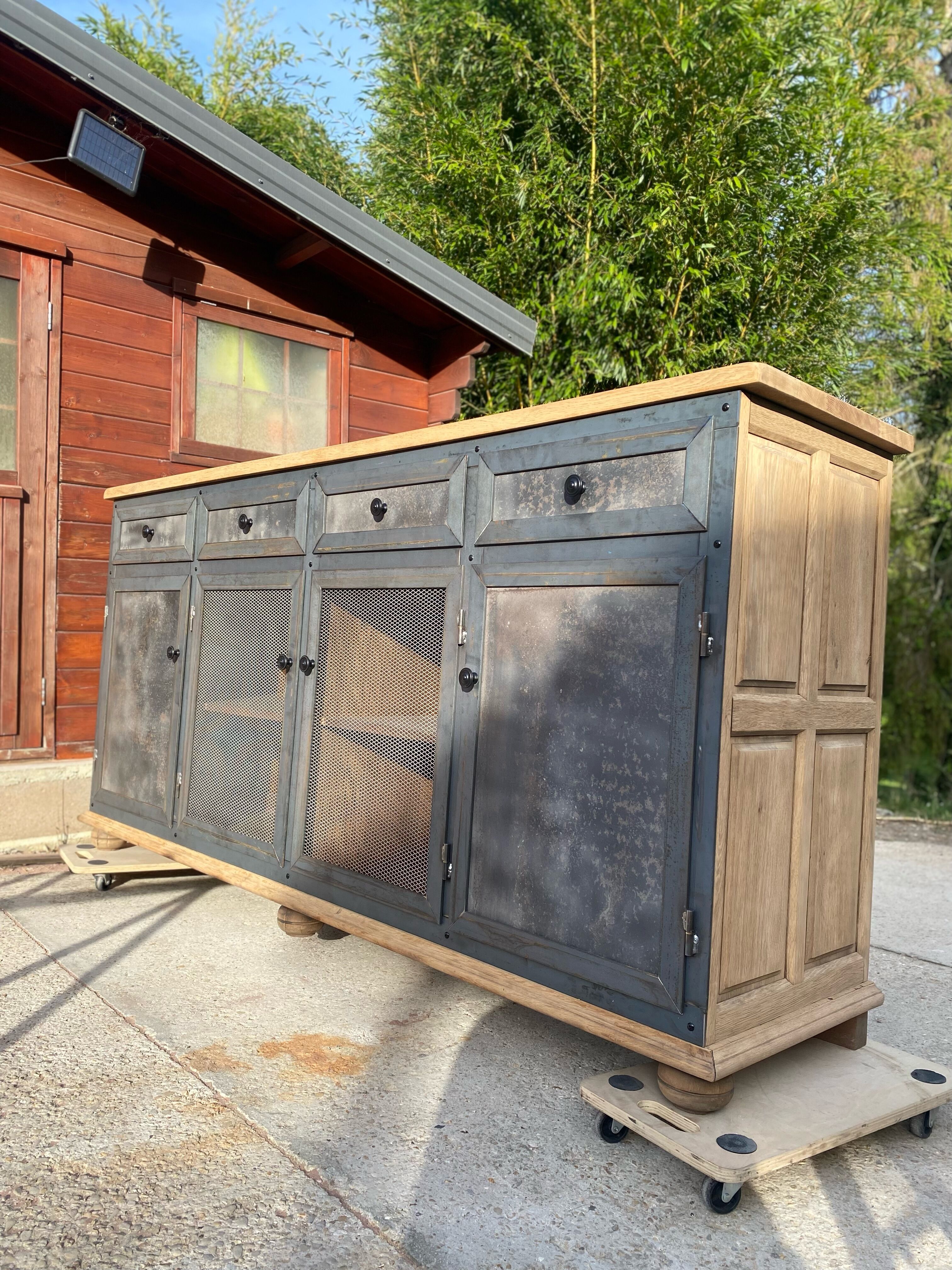 Steel wood sideboard