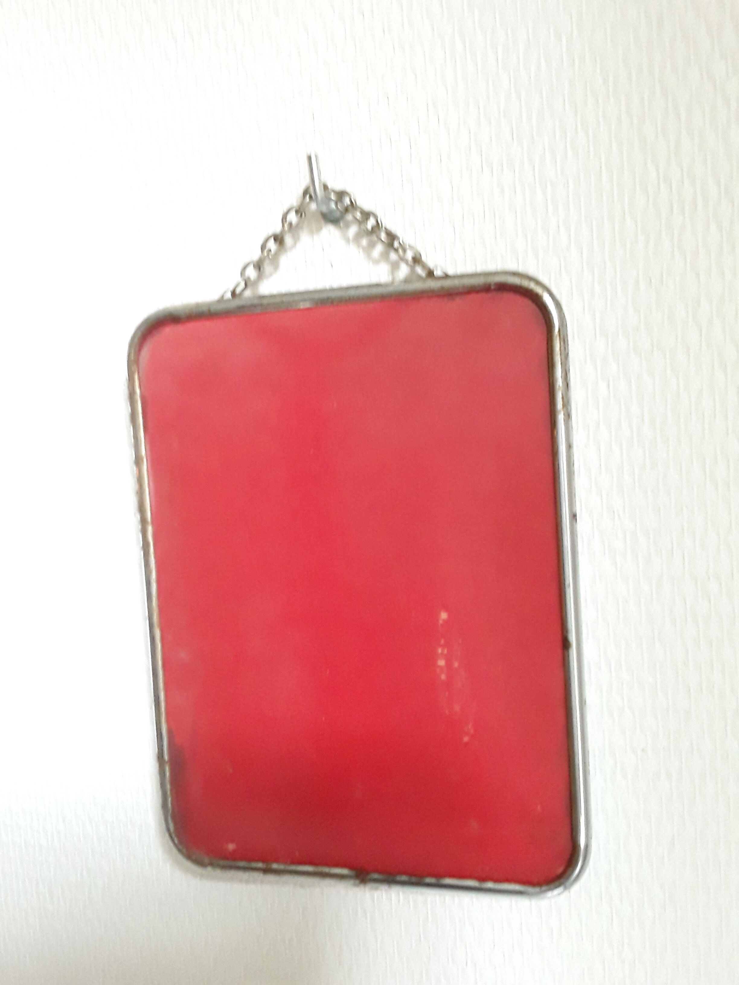 Vintage barber mirror with chain