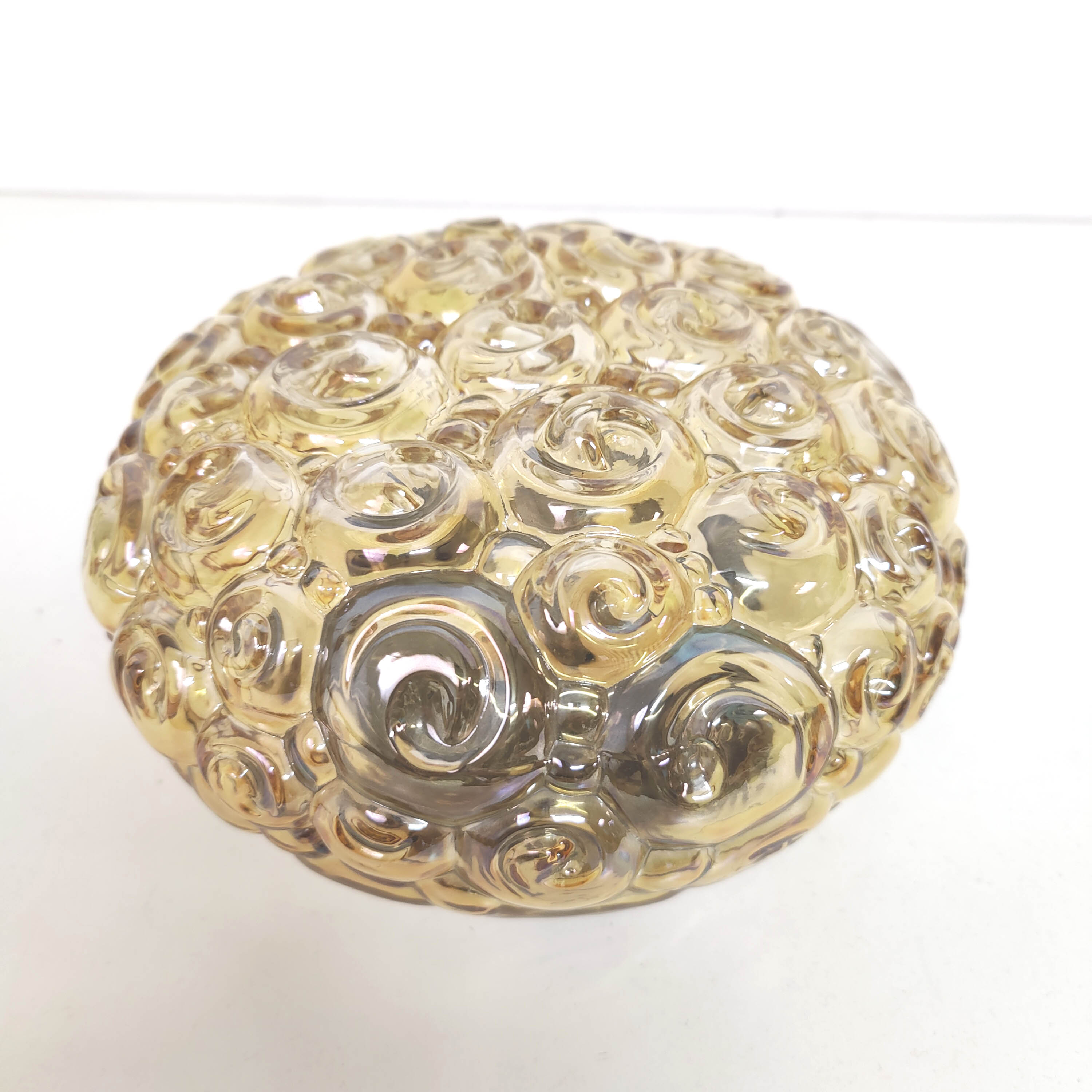 Ceiling lamp glass bubble champagne 70s