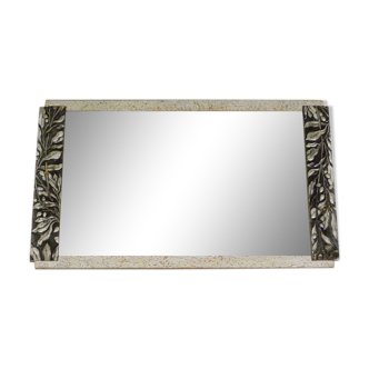 Silver art deco mirror - 50x30cm