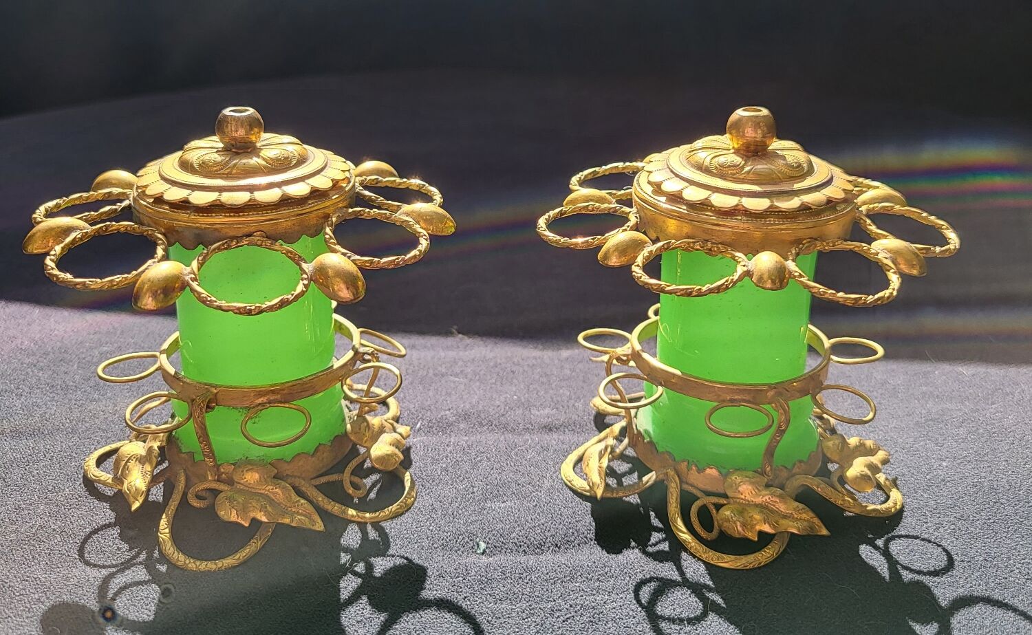 Porte cigares en opaline verte (uranium/ouraline) Napoléon III