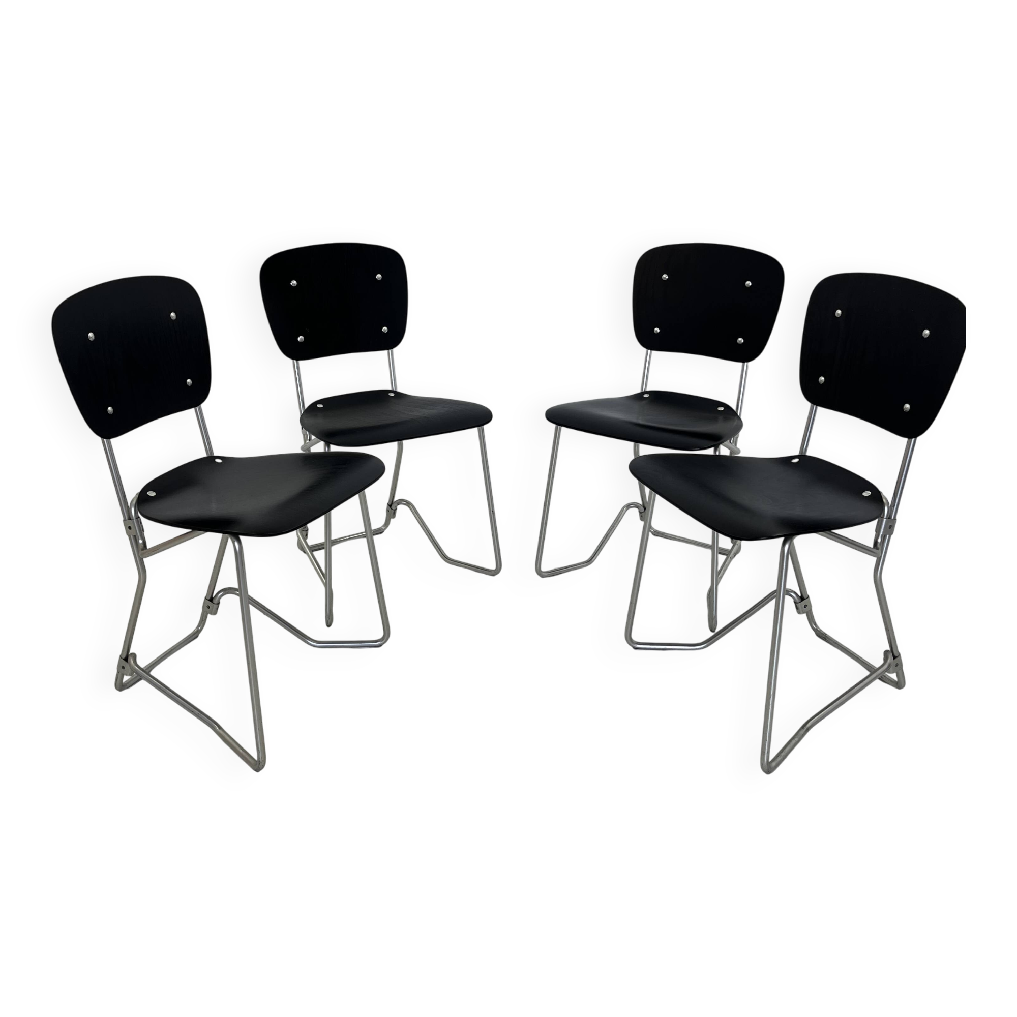 Alu-Flex Dining Chairs by Armin Wirth, 1960s, Set of 4