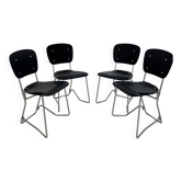 Chaises de salle à manger Alu-Flex par Armin Wirth, années 1960, ensemble de 4