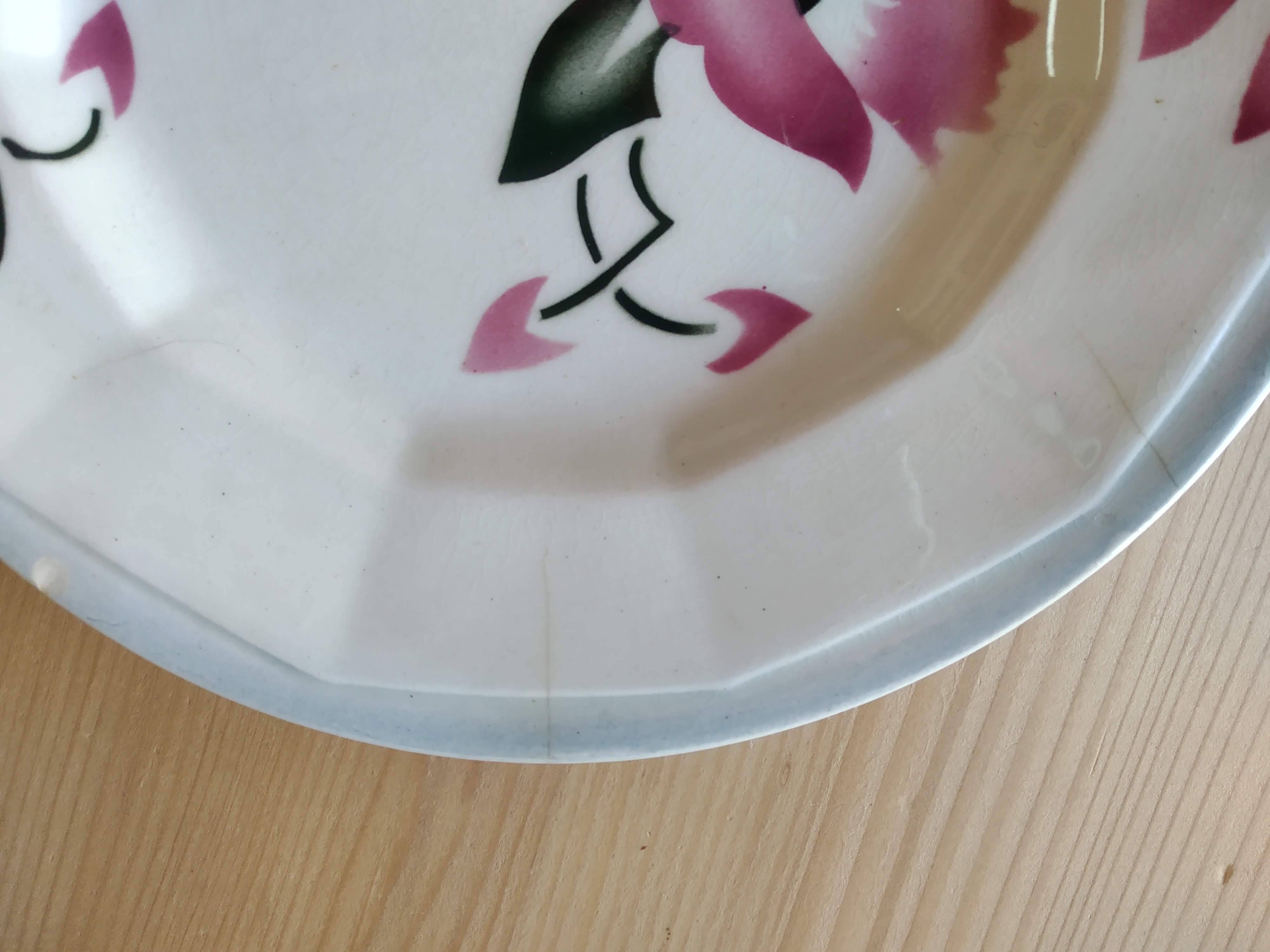 Lot de 6 assiettes à dessert faience Wasmuel -M.G