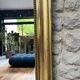 Pearled fireplace mirror 162.5/107.5cm gilded with gold leaf, fireplace trumeau, mirror.