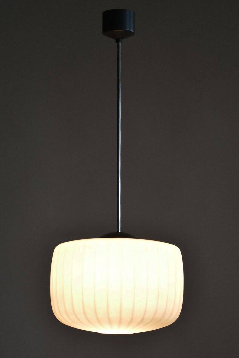 Mid-Century Chandelier in Chromed and Blackened Steel, Czech, 1950s
