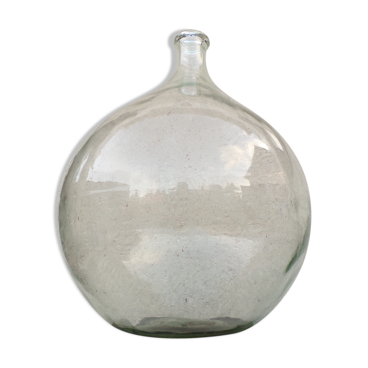60L white blown glass demijohn