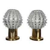 Pair of brass table or lamps by Kamenický Šenov, 1960s / Czechoslovakia