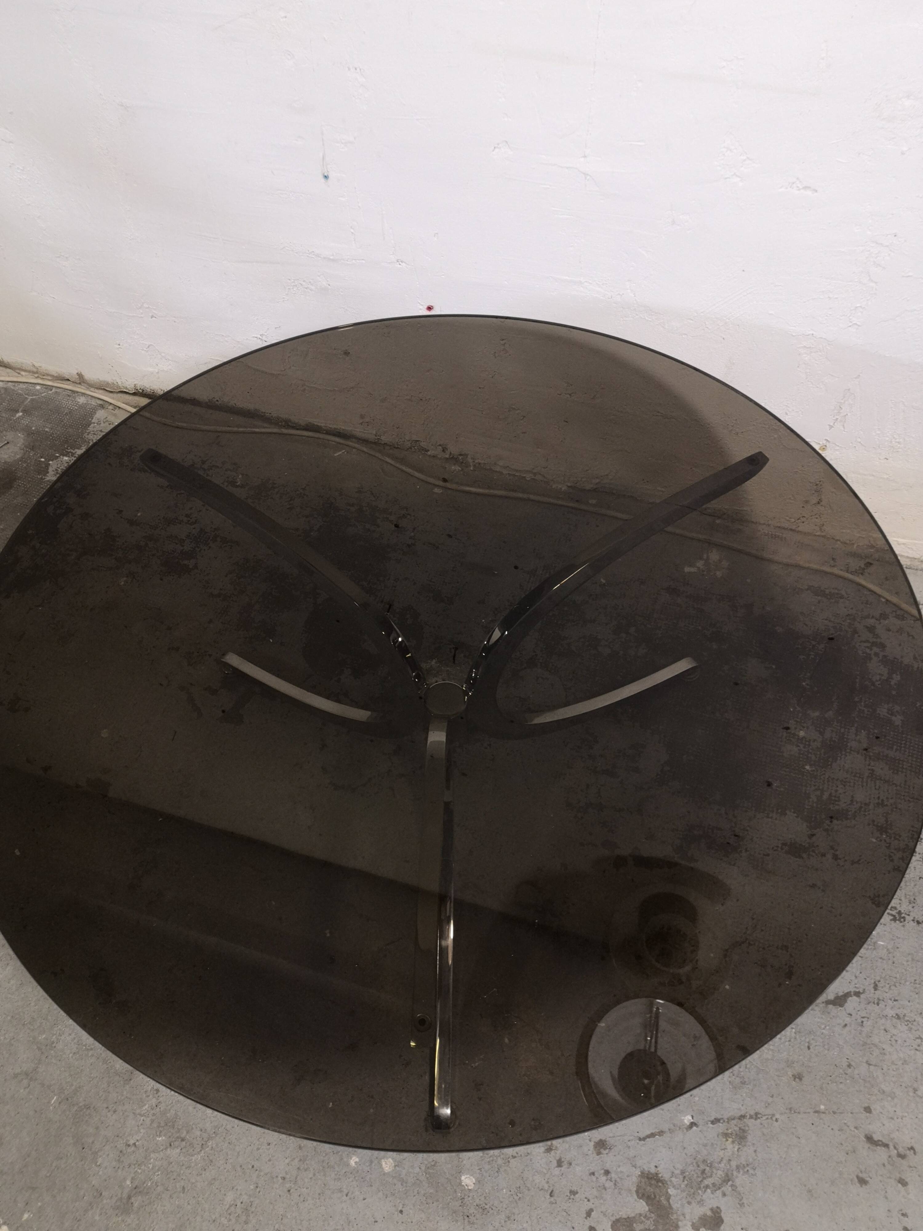 Vintage coffee table, chrome and glass