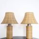 Pair of large Scandinavian rattan lamps from the 80s