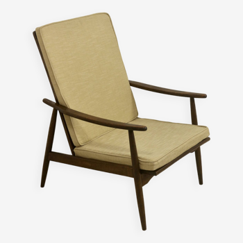 Fauteuil scandinave 1960 accoudoirs incurvés. Réf Cesaria