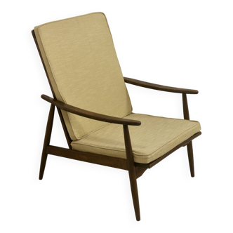 Fauteuil scandinave 1960 accoudoirs incurvés. Réf Cesaria