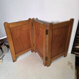 Old oak three-panel fire screen