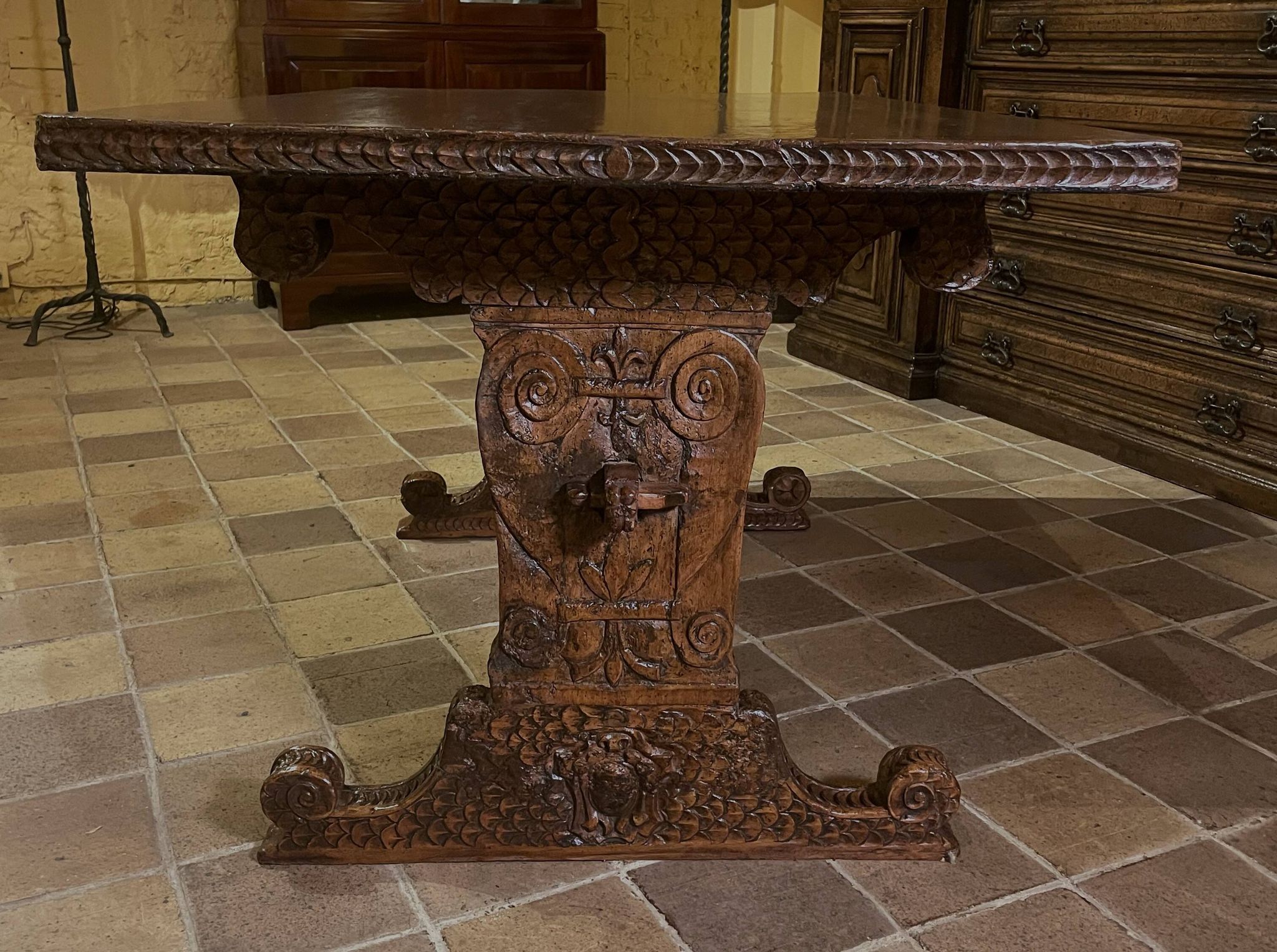 Table Renaissance Italienne En Noyer Du 16° Siècle -Florence