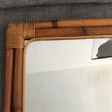 70s rattan mirror