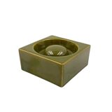 Mid-century green ceramic ashtray, Sicart Italy 1969