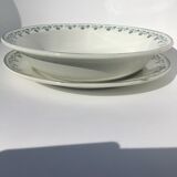 2 Plates Terre de Fer Moulin des Loups Georgette dark green diameter 28cm