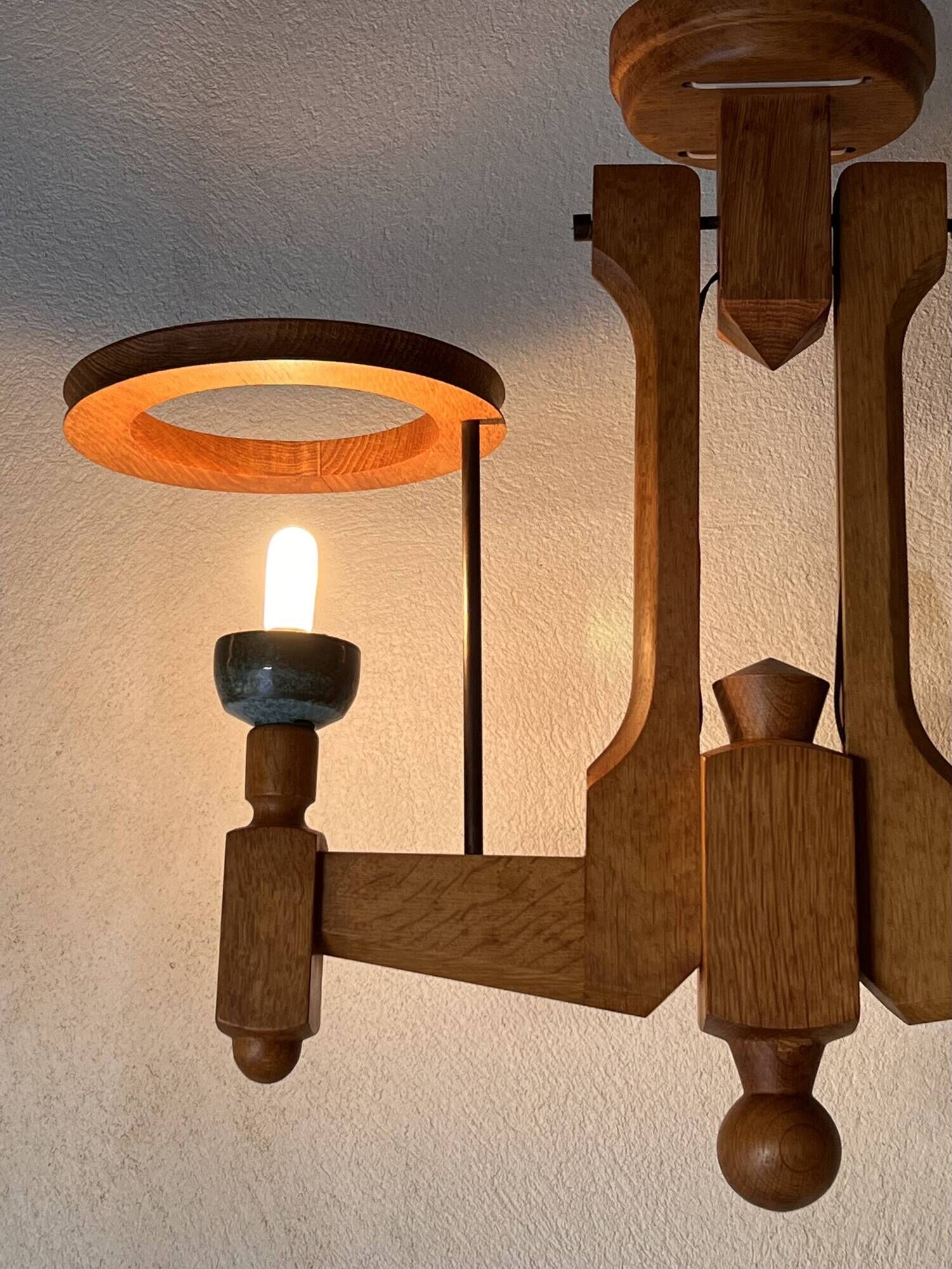 Two-light chandelier by Guillerme and Chambron for "Your House", France 60s.