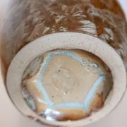 Vase en céramique à émail cristallisé irisé, deux anses, pièce décorative