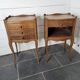 Pair of Louis XV style oak bedside tables