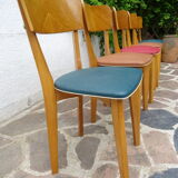 Set of 5 compass foot chairs