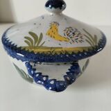 Earthenware bowl with lid from Charolles, village decoration.