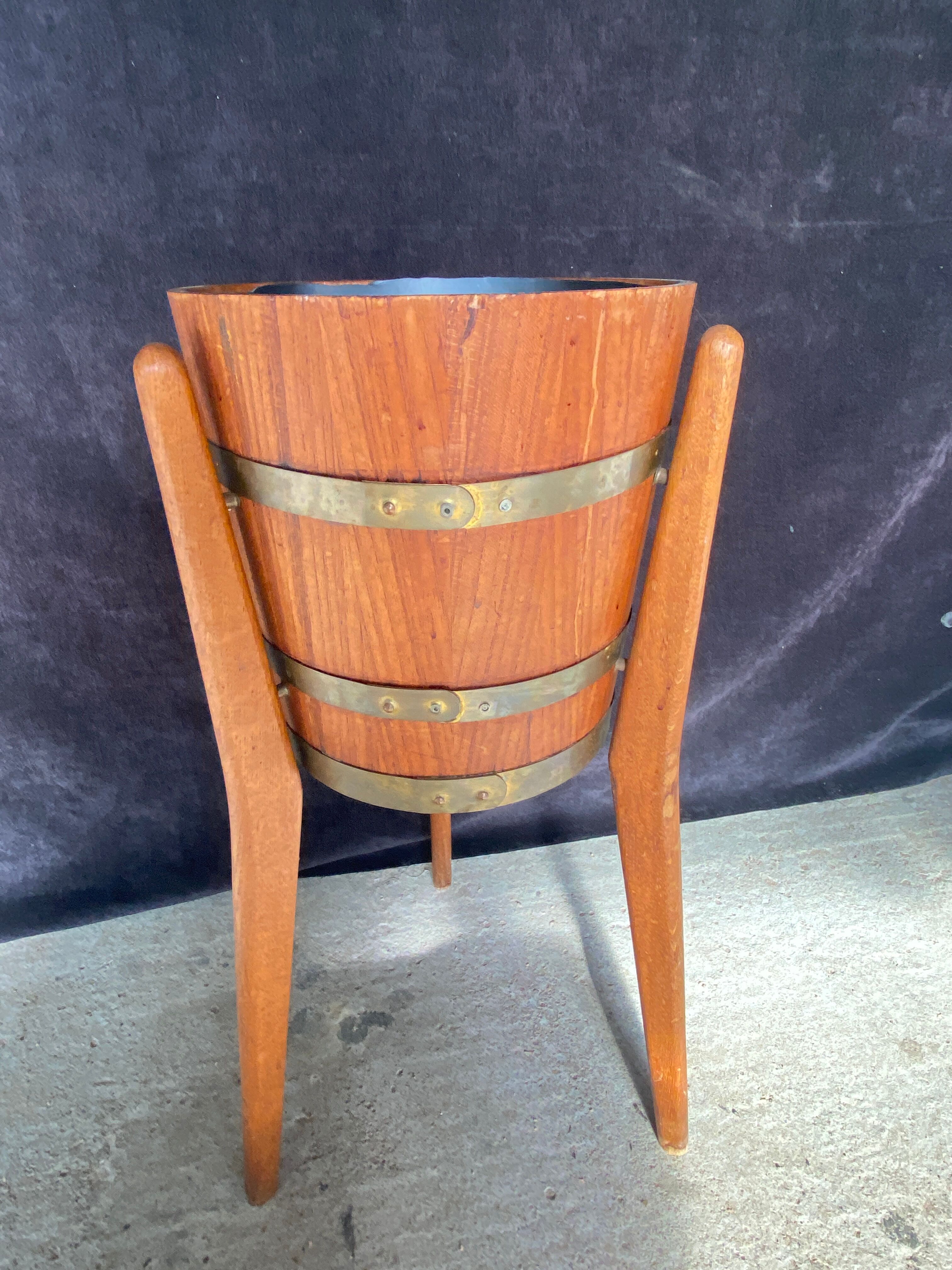 Scandinavian teak plant holder