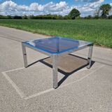 Chrome and smoked glass coffee table from the 70s.